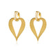 Gouden oorbellen met hartvormige hanger en zirkonia