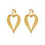 Gouden oorbellen met hartvormige hanger en zirkonia
