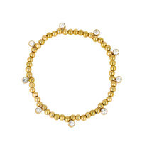Stralende gouden kralenarmband met zirkonia