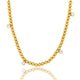 Stralende gouden kralenketting met zirkonia