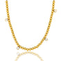 Stralende gouden kralenketting met zirkonia