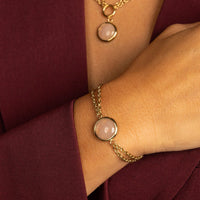 Rose Quartz dubbele armband - My Bendel - My Bendel