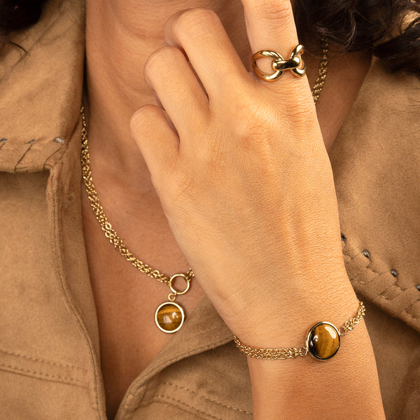 Tiger Eye dubbele armband - My Bendel