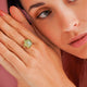 Golden Flower Ring - Green Fluorite