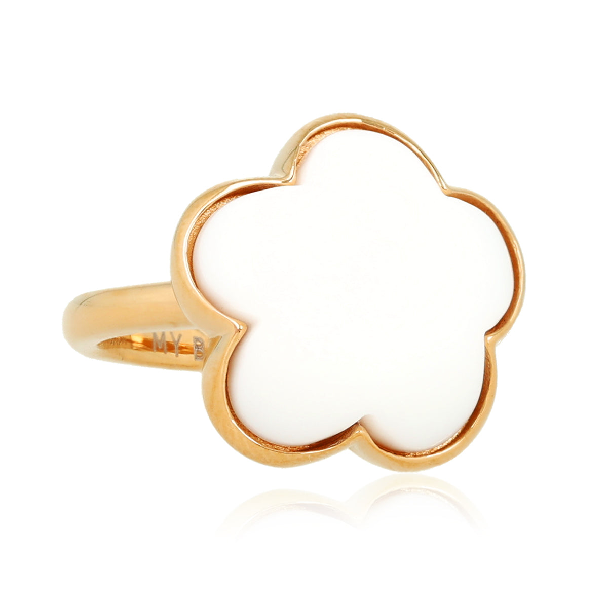 Golden Flower Ring - White Aventurine