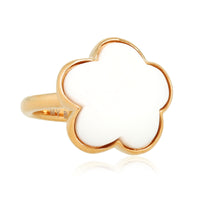 Golden Flower Ring - White Aventurine