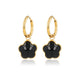 Earrings with Flower Pendant • Onyx