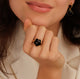 Golden Flower Ring - Onyx