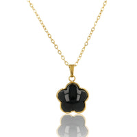 Necklace with Flower Pendant • Onyx