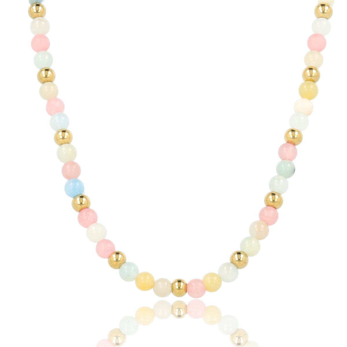 Kralenketting met verschillende Edelstenen - Rose Quartz, Morganite & Moonstone