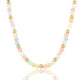 Beaded necklace with various precious stones - rose quartz, morganite & moonstone