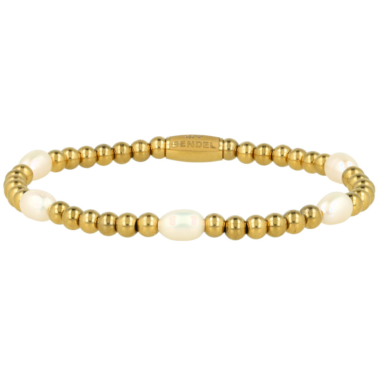 Goldenes Perlenarmband mit echten Süßwasserperlen