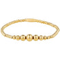 Elastische Armband met Gouden Kralen in Verschillende Groottes