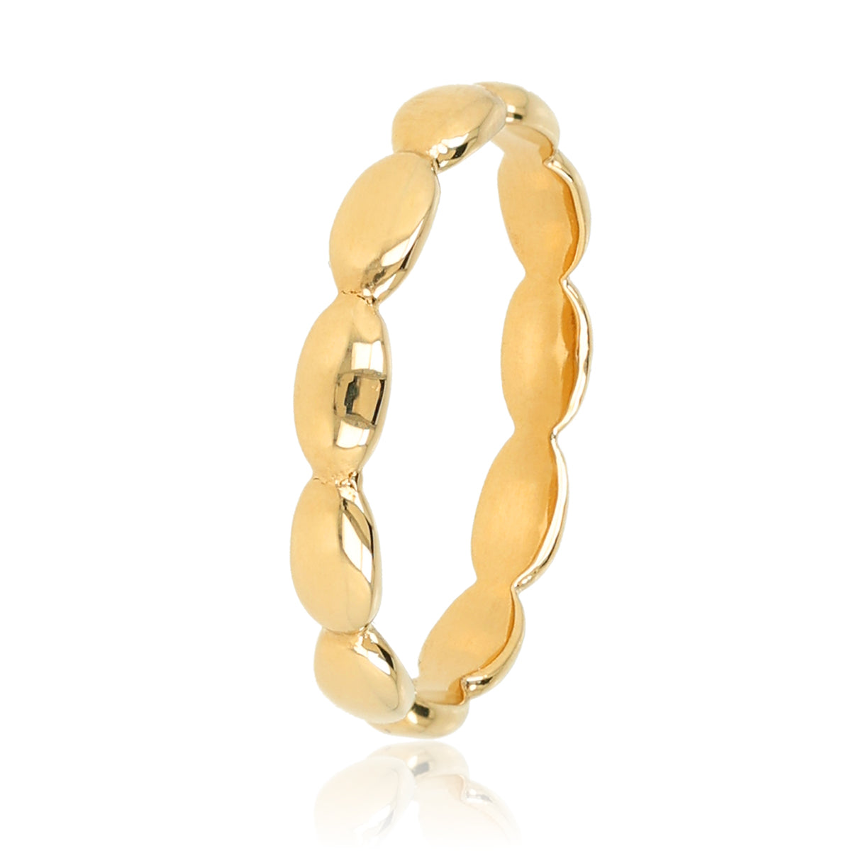 Goldfarbener Ansteckring mit Ovalen Formen – Hypoallergener Edelstahl