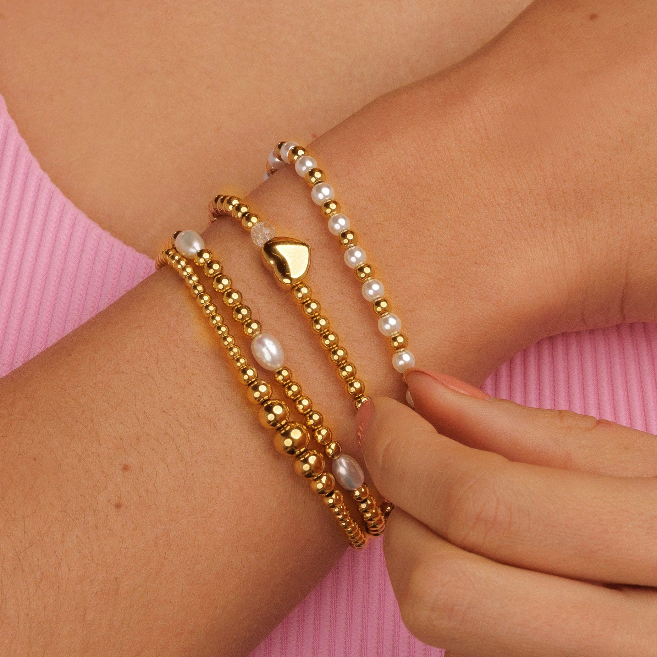 Armbandset mit Süßwasserperlen