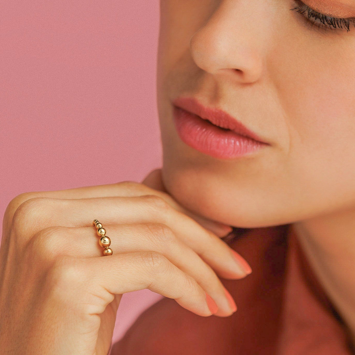 Ring with Beads in Various Sizes