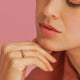 Golden Slide Ring with Small Spheres - Hypoallergenic Stainless Steel