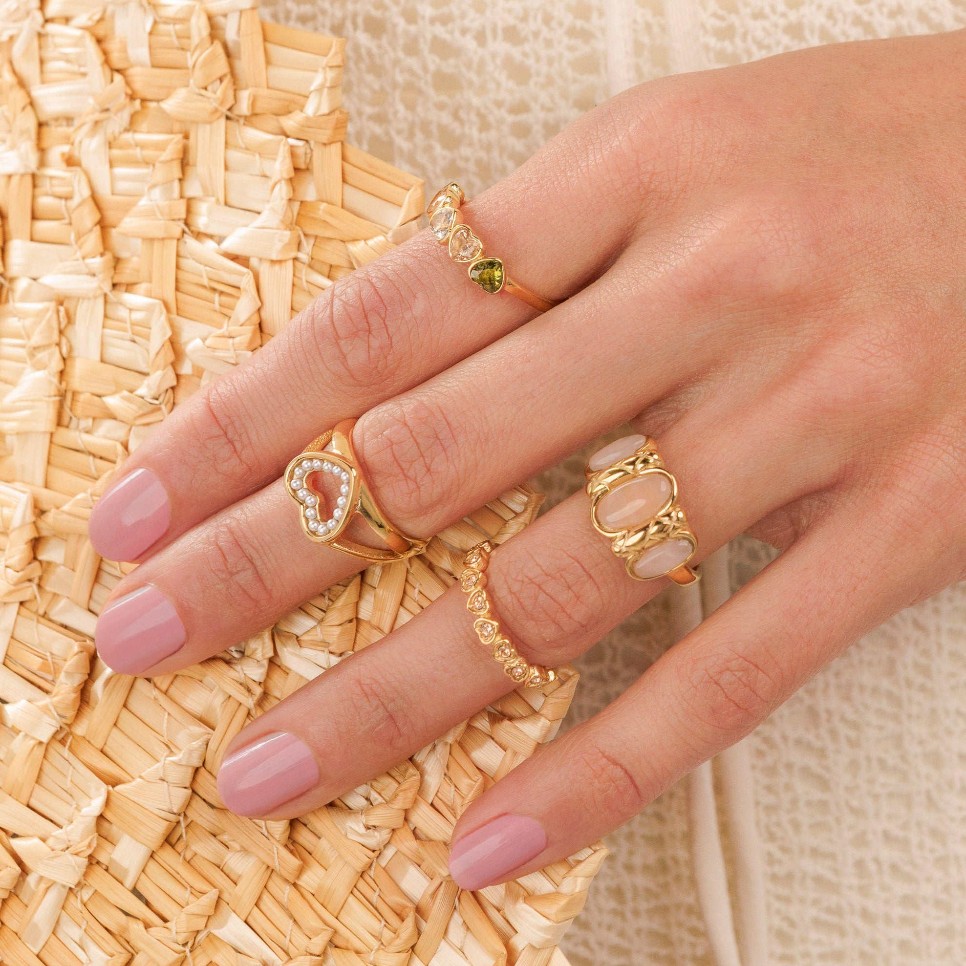Harten Ring met Parels
