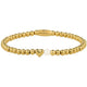 Golden Beaded Bracelet with Heart and Precious Stone - White Quartz