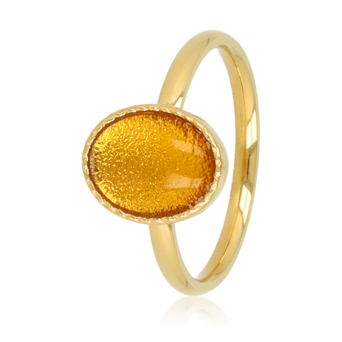 Oval Ring with Gemstone • Citrine