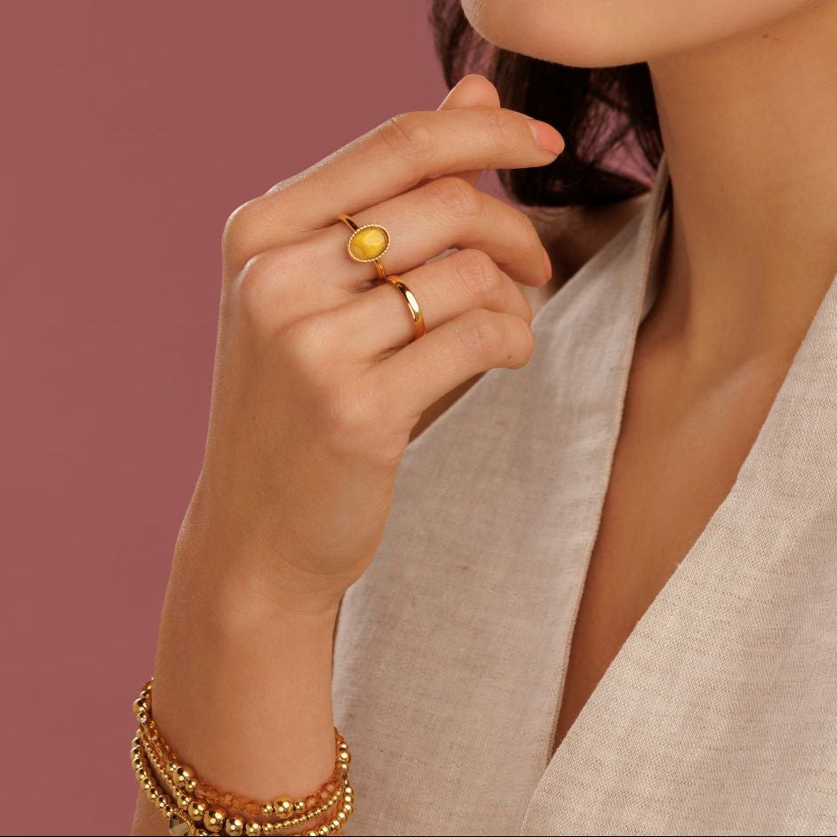 Glatter Stapelring • 2,5 mm • Gold • 14K vergoldet