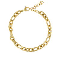 Gouden Damesarmband met Ronde en Ovale Schakels - Stainless Steel