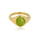 Golden Ring with Organic Shape - Peridot