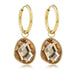 Gold Earring with Crystal Glass Pendant in Champagne Color
