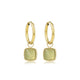 Gouden Oorring met Vierkante Hanger van Green Fluorite