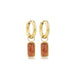 Gouden Oorring met Rechthoekige Hanger van Berry Quartz