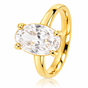 Ring with Oval Cubic Zirconia • Crystal