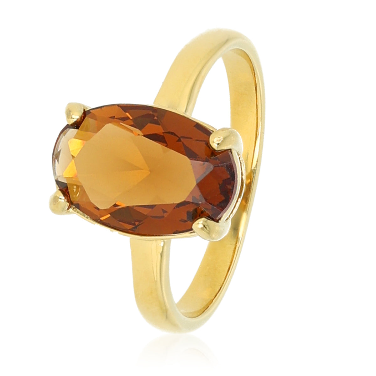 Ring met Ovale Zirkonia • Bruin