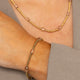 Armband mit facettierten ovalen Perlen • Champagner
