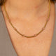 Kette mit facettierten ovalen Perlen • Champagner