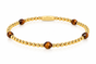 Gemstone Bracelet with Faceted Oval Beads • Tiger Eye