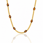 Gemstone Necklace with Faceted Oval Beads • Tiger Eye