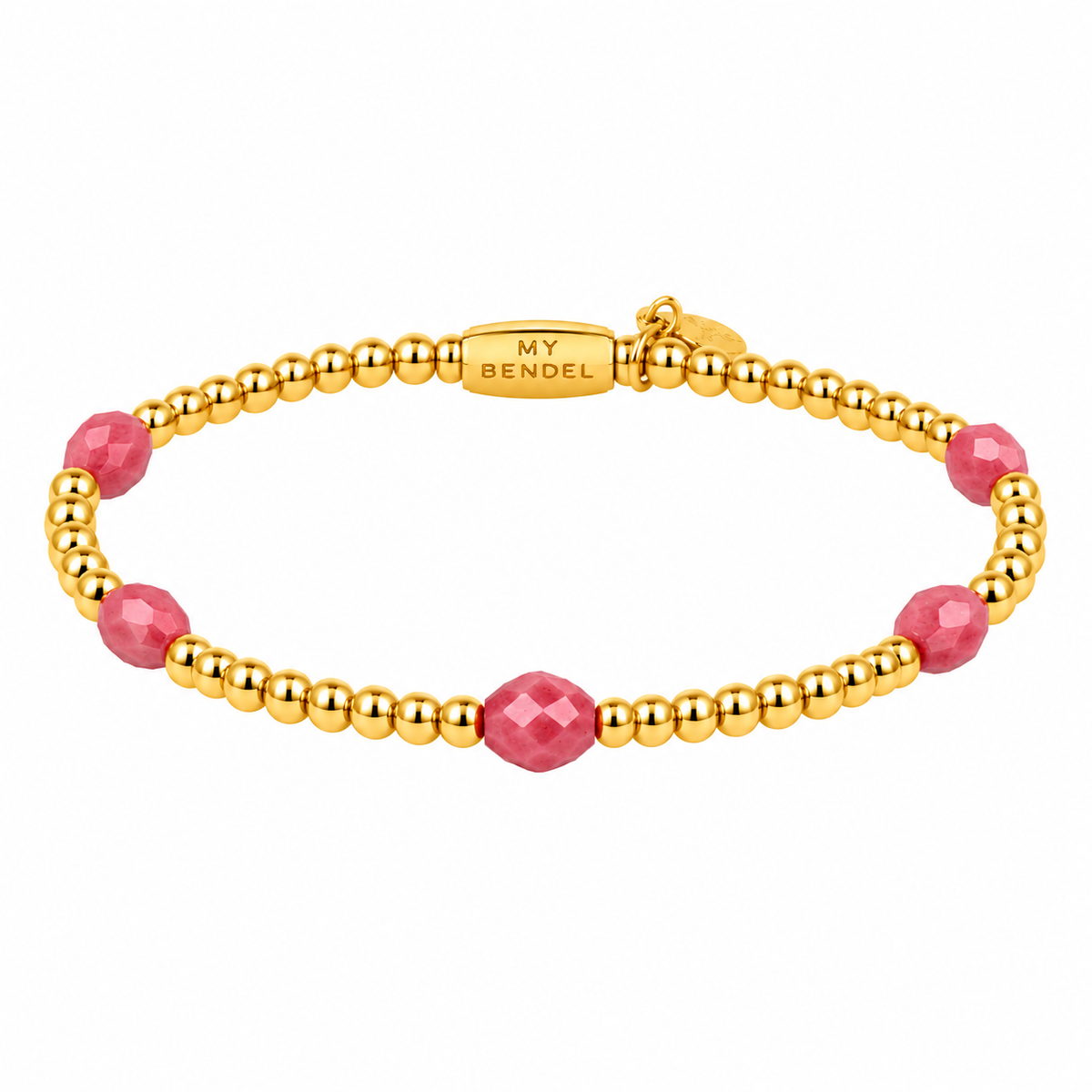 Gemstone Bracelet with Faceted Oval Beads • Rhodonite