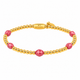 Gemstone Bracelet with Faceted Oval Beads • Rhodonite