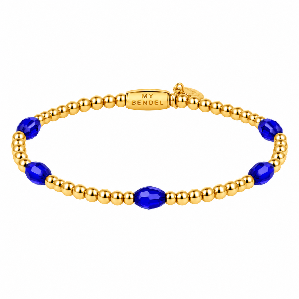 Bracelet with Faceted Oval Beads • Cobalt Blue