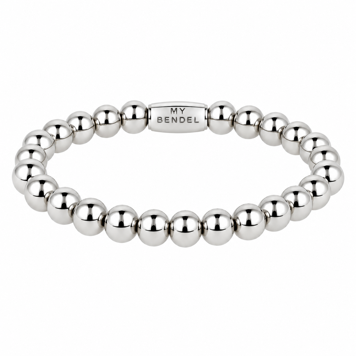 Elastisches Perlenarmband • 6 mm • Silber