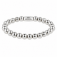 Elastisches Perlenarmband • 6 mm • Silber