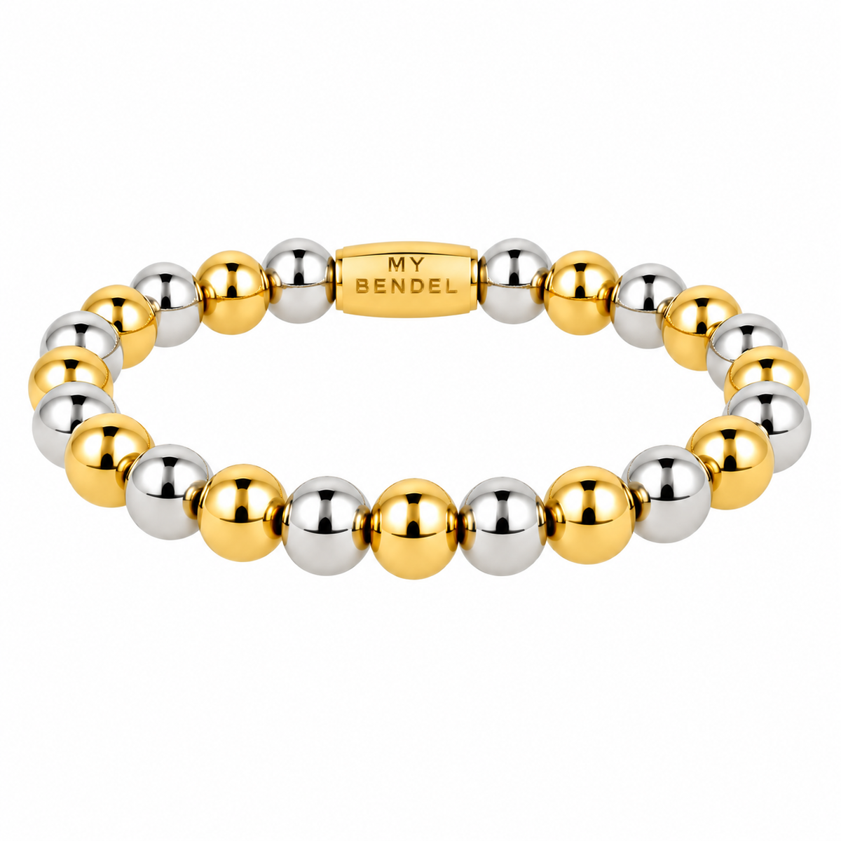 Elastische Kralenarmband • 6 mm • Bicolor