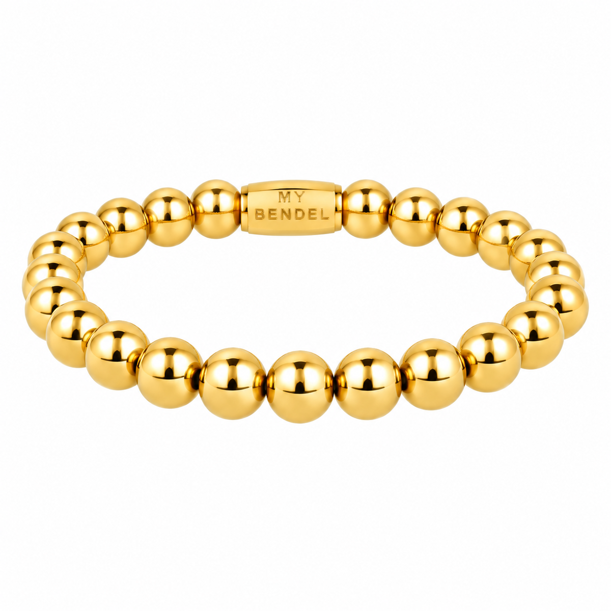 Elastic Beaded Bracelet • 6 mm • Gold