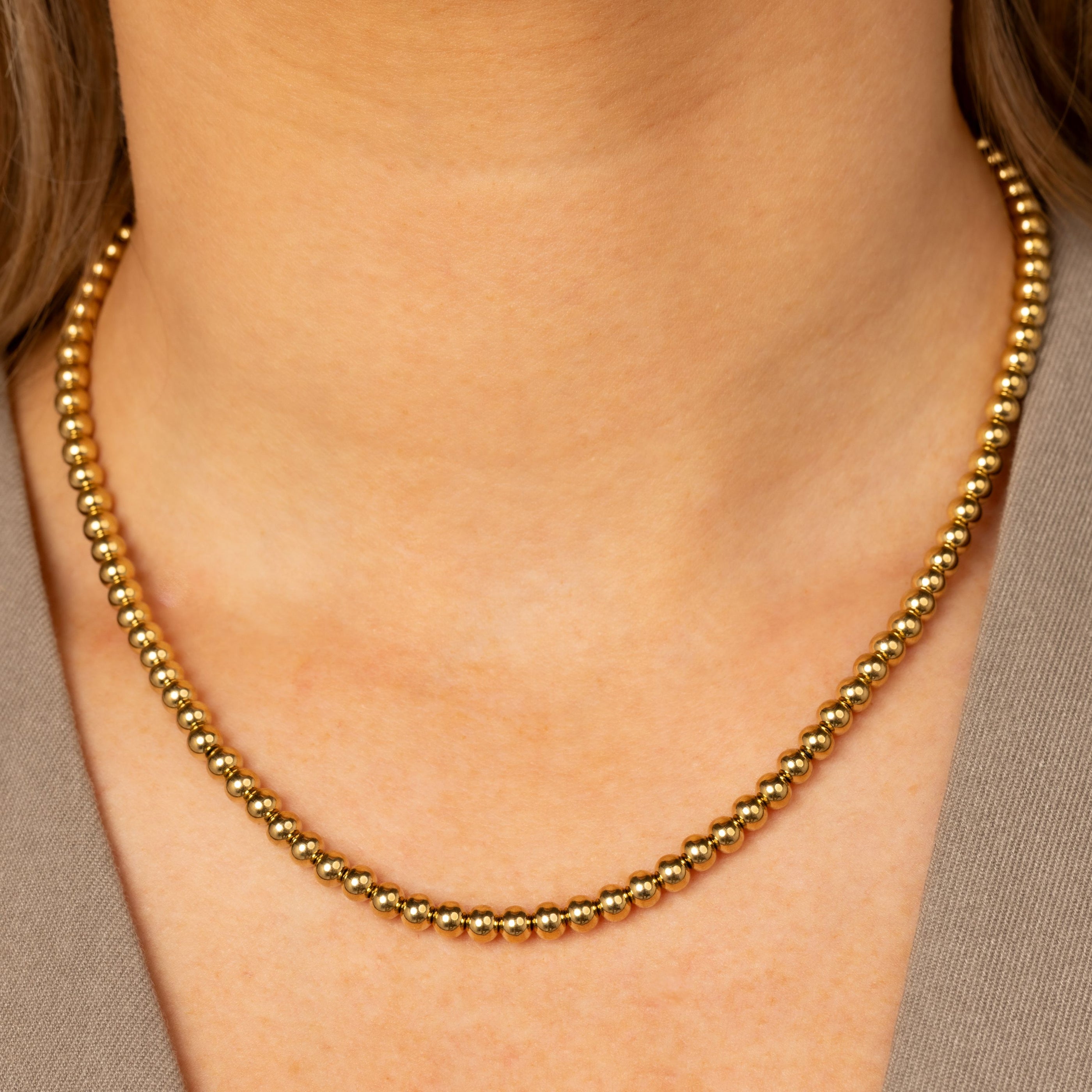 Perlenkette • 40 cm • Gold