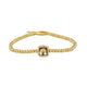 Armband met Vierkante Glassteen & Zirkonia • Smoky Topaz