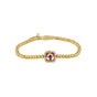 Armband met Vierkante Glassteen & Zirkonia • Ruby Wine