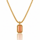 Necklace with Rectangular Gemstone and Ridged Edge • Pink Moonstone