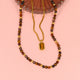 Beaded Necklace with Various Gemstones • Tiger Eye, Brown Quartz & Agate