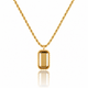 Necklace with Rectangular Glass Stone and Beaded Edge • Smoky Topaz