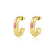 Gemstone Detail Stud Earrings • Rhodonite